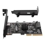 USB PCIE Card Type C PCI-Express 4X to USB 3.2 Gen 2X2 (20Gbps) ASM3242 Chipset for 8/10/Linux