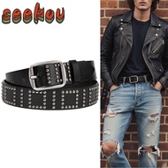 SEEKOV Punk Rivet Belts, Heavy Metal Trendy Design Waist Belt, Retro Y2K All-match Jeans Belt For Wo