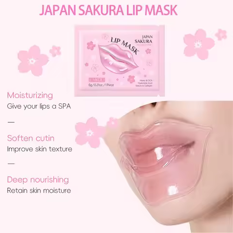 LAIKOU 5/10pcs Lip Mask Lip Care Moisturizing Hydrating Repair Lighten Lip Lines Gel Patch Lips Pad