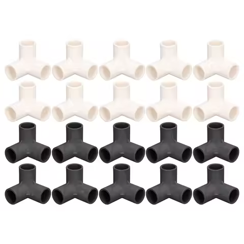 3 Way Pipe Fittings PVC Plastic Tee Fitting Elbow Corner Connector 25mm Inner Diameter 1in Tee PVC F