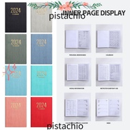 PISTA 2024 Agenda Book, Pocket A7 Diary Weekly Planner, Mini with Calendar To Do List English Notepad Students