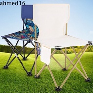 AHMED Picnic Folding Stool, Metal Portable Camping Chair, Beach Chairs Durable Foldable Outdoor Gear Moon Chair Fishing