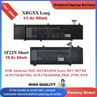 1F22N XRGXX Dell Alienware M15, M15 R1, M17, M17 R1, P82F, P79F, P37E Laptop Battery (60Wh/90Wh)