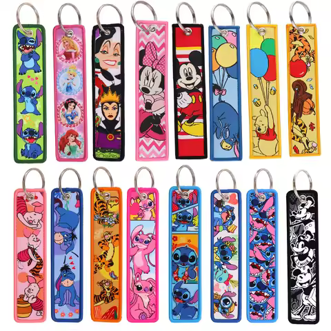 Cute Alien Cartoon Embroidery Key Fobs Evil Queen Key Tags Keychain For Women Keyring Motorcycles Ca