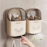Genuine Kacoo Chopsticks Box, Wall Mounted Chopsticks and Spoon Shelf, High Quality PP Plastic with 