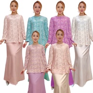 OVERRSIZE XL(42/44)-5XL(58/60) Plus Size Fateha Lace Baju Mini Kurung Raya Perempuan 2023 Women Muslimah Saiz Besar