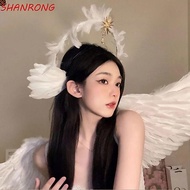 SHANRONG Virgin Mary Queen Tiara, Handmade Double Layer Feather Glory Crown Headband, Glory Shape Dr