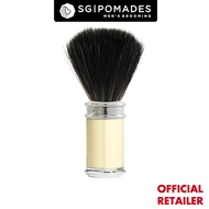 Edwin Jagger - DE Series - Imitation Ivory & Chrome Shaving Brush (Black Synthetic Brush)-SGPOMADES