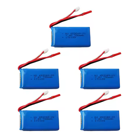 1-5pcs 7.4V 700mAh 653048 25C Lipo Battery For Syma F1 Feilun FT007 FX059 FX176 RC Boat Spare Syma R
