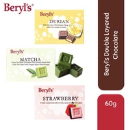 (3 flavors) Dark Chocolate Beryl's 60g pure bitter Dark Chocolate (Durian, Matcha green tea, Strawbe