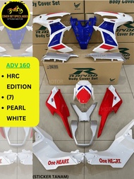 RAPIDO Cover Set HONDA Adv Adv160 Hrc Edition (7) Pearl White Body Cover Coverset Sticker Tanam Stri