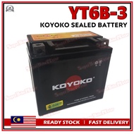 YT6B-3 KOYOKO Sealed Battery / Dry Cell Motorcycle Maintenance Free Battery - RS150 / PCX150 / Air B