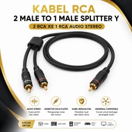 RCA Cable Y 2 Male 1 Male Audio Splitter 2 RCA to 1 RCA