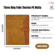 Premium A5 Year 2027 3O Ring Notebook Folio Business Gift Writing book Luxury PU Cover Journal 3 Pun