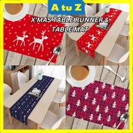 AtuZ Christmas Table Runner 33x200cm Table Mat 32x40cm Tables Decoration Xmas Decor Festive Seasonal