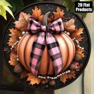 HELLOYOUNG Vintage Pink Pumpkin Fall Sign Wall Decor