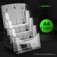 1-4 -Tier Acrylic Display Stand A4 Brochure Paper Menu Holder for Table Wall Holder A4 Brochure hold