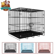 Pet Collapsible Cage Dog Cage Cat Cage with Poop Tray Foldable Pet Cage for Dog Puppy Rabbit Cage