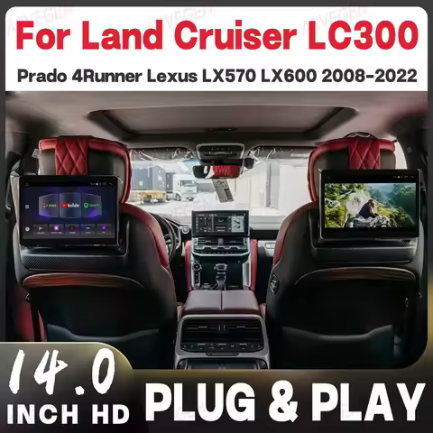 14" Android 14 WiFi Headrest Monitor For Toyota LC300 Prado 4Runner Lexus LX570 LX600 2008-2022 8G 1