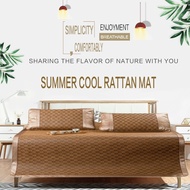 COD Summer Cool Rattan Mat Sheet Tikar Rotan Tikar Buluh Cooling Mat Ice Silk Mat Folding Bamboo Mat