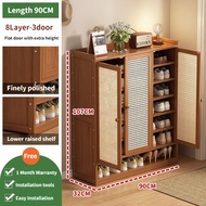 Bamboo Shoe cabinet 8 Layer Wooden Shoe Rack large-capacity Almari Kasut Perabot Rak Kasut Murah 鞋柜