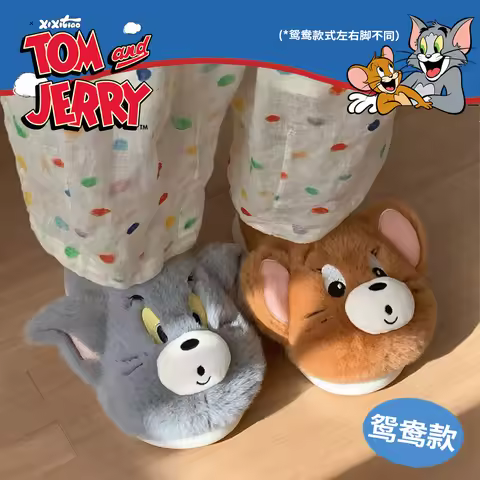 New Tom And Jerry Winter Cotton Slippers Tom Jerry Warm Slippers For Men And Women Lovers Slippers W