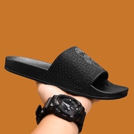 SIZE38-46 Men's Slippers Premium Black Slippers Fashionable Flip-Flops Outdoor Wear Slippers Indoor 