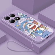Honor X7d 5G 400 Smart 5G X7D Fun Doraemon Silicone Cover Durable Shockproof Futuristic Art Design C