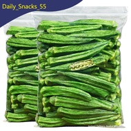Dried okra, okra chips, dried vegetable chips, fruit and vegetable chips, non-fried