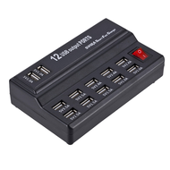 Universal USB Multi-Port Charger Socket 5V2.4A Intelligent Distribution Socket 12 Ports 1 PCS US-Plu