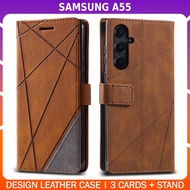 Premium Leather Wallet Flip Case with Stand SAMSUNG GALAXY A55