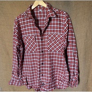 Uniqlo Flannel Orange Shirt Man