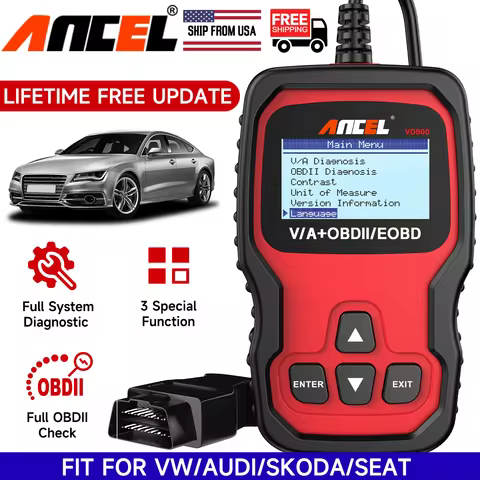 ANCEL VD500 OBD2 Scanner Read Engine Fault Code Reader ALL System Diagnostic Tool For VW AUDI SKODA 