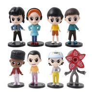 8Pcs/Set 8cm Anime Stranger Things Q Version Standing Position Demogorgon Eleven Mike Wheeler PVC Ac