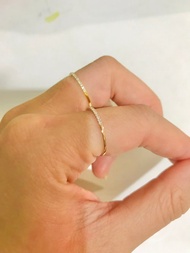 雙入組18k金細線戒10分20分30分50分開運輕珠寶18k鑽石戒指尾戒