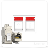 AMPCOM Wall Faceplate พร้อม (UL Listed) CAT8 40Gbps STP Keystone Jack RJ45 Self-Locking สังกะสีอัลลอ