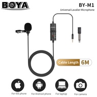 Boya M1 Lavalier Microphone Lapel Clip-on Microphone, Omnidirectional Electret Condenser Mic, TRRS 3.5mm Jack, 6.7 Meter Extreme-Long Cable, for Smartphones, DSLR, Camcorders