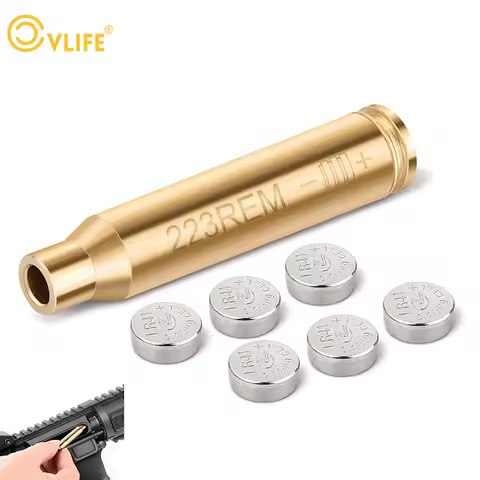 CVLIFE Red Bore Dot Laser Brass Boresight CAL Cartridge Bore Sighter For Scope Hunting Adjustment 22