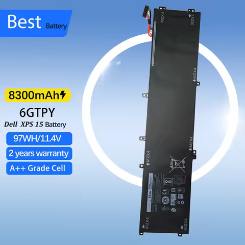 6GTPY H5H20 Laptop Battery For DELL XPS 15 9570 9560 7590 For DELL Precision 5520 5530 Series Notebo