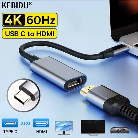 USB C To HDMI-Compatible Adapter Cable Type C 4K USB 3.1 HDTV Converter Cable For Projector PC MacBo