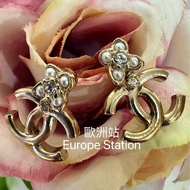 Chanel CC logo 金色耳環