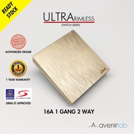 reTouch Ultra Rimless 1 Gang 2 Way 16A Wall Switch SIRIM Approved [GOLD]