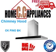 EF CK Fino BK Chimney Hood | Triple Baffle Filters | Sensor Touch Control with 4 Fan Speeds |