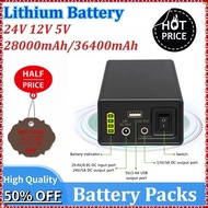 12V Power Bank 24V 36400mAh 18650 Rechargeable Lithium Battery 5V 24V Power Bank Auxiliary 12V Mobil