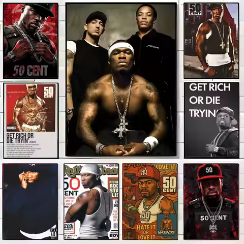 Rapper 50 C-Cent Poster Canvas Wall Art Print Poster Decorative Mural Home Decor Gift Unframed