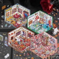 Zaomo Cartoon Scenery Stickers Micro-Terror Series Miniature3D 3D House Stress Relief DIY Scene jour