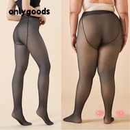 ONLYGOODS Fleece Lined High-Waist Tights - Skin-Toned Thick Thermal Tights for Women