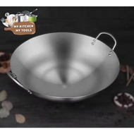 Stainless Steel Wok with Double Handle High Quality(38-50cm) / Kuali Stainless Steel Bertangkai / Ku