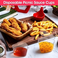 [CloudsMiles.th] 100 Sets 1.5 Oz Clear Heart Shaped Jello Cups with Lids, Small Condiment Containers