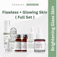 Teamon Brightening Glass Skin Scar Roller Scar Stamp Skincare with Beetroot Serum Vitamin C Serum